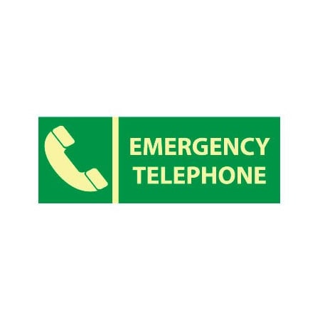 National Marker Co Glow Sign Rigid Plastic - Emergency Telephone GL306R